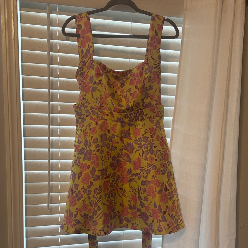 Floral Yellow and Pink Women's dress 
NWT